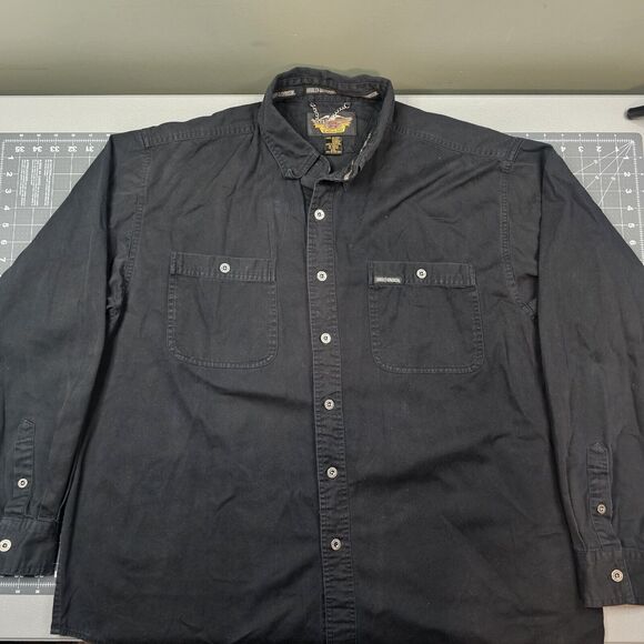 Vintage Harley Davidson Shirt XXL Embroidered Biker 90s Mechanic Racing Retro - Picture 1 of 13